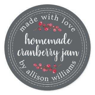 Christmas Homemade Cranberry Jam Canning Classic Round Sticker