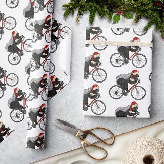 Christmas Honey Badger on a bicycle