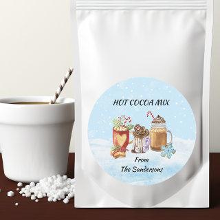 Christmas hot Cocoa Chocolate Mix Gift  Classic Round Sticker