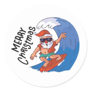 Christmas in July Card Classic Round Sticker