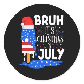 Christmas In July Shirts For Kids Bruh Ice Pops 4t Classic Round Sticker