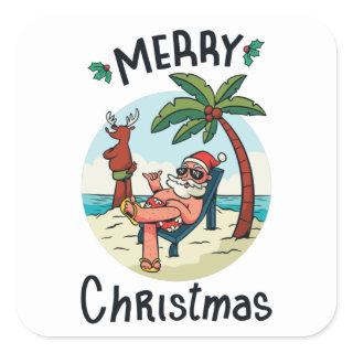 Christmas in July Square Sticker