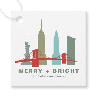 Christmas in New York, Architecture Skyline Gift Favor Tags