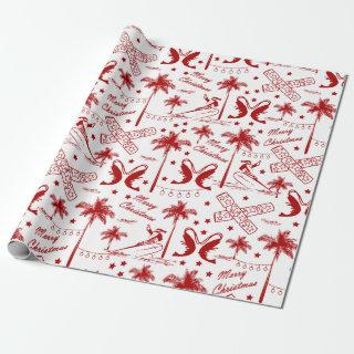 Christmas in Tropical Australia Red Toile