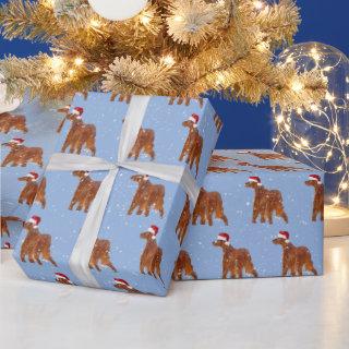 Christmas Irish Setter With Snowflakes