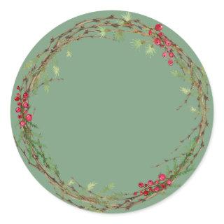 Christmas Jam Canning Rustic Homemade Mason Jar Classic Round Sticker