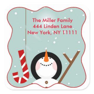 Christmas Joy Snowman Address Labels Stickers