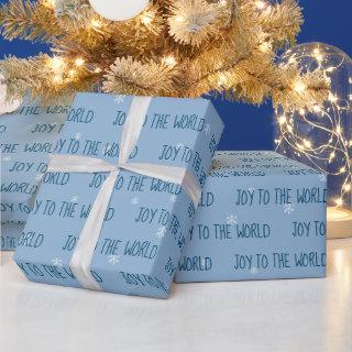 Christmas JOY TO THE WORLD Text On Snowflakes