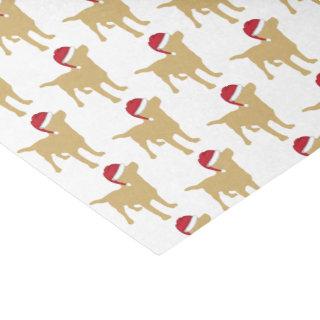 Christmas Labrador Yellow Dog In Santa Hat Tissue Paper