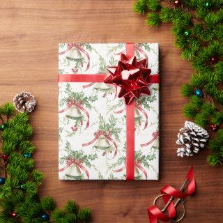 Christmas Leaves and Red Ribbons and Bell
