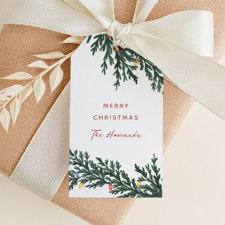 Christmas Lights and Greenery Gift Tags