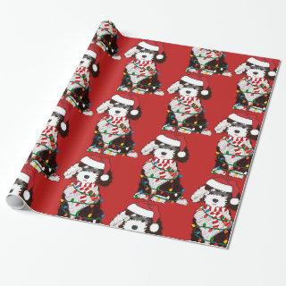 Christmas Lights Sheepadoodle Red