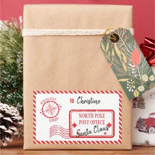 Christmas Mail From Santa North Pole Delivery Rectangular Sticker