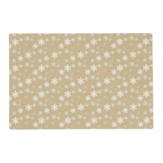 Christmas Matte Gold Snow Flakes Placemat