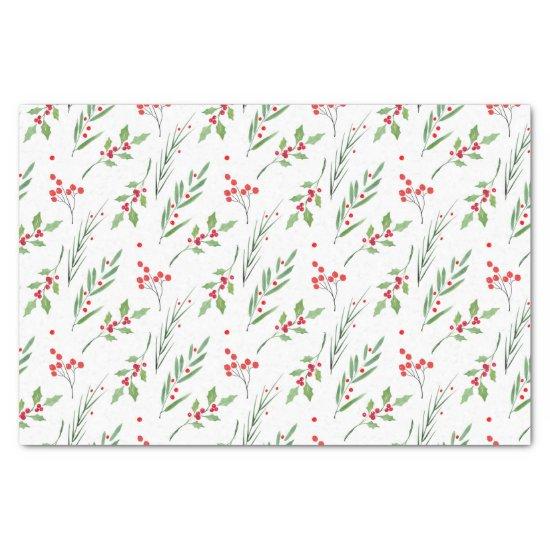 Christmas Mixed Botanical Pattern  Tissue Paper