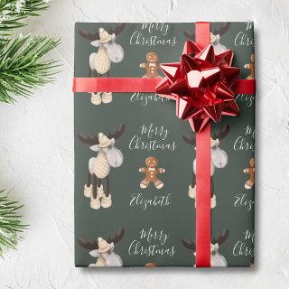Christmas Moose Merry Christmas Personalized