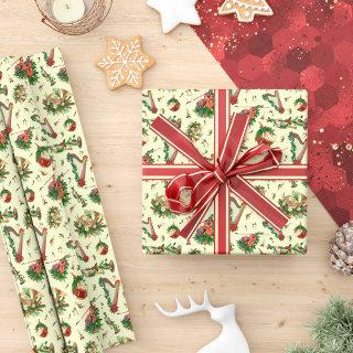 Christmas Musical Instruments Festive Pattern