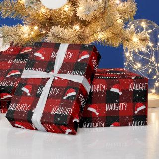 Christmas NAUGHTY Text with Santa Hats