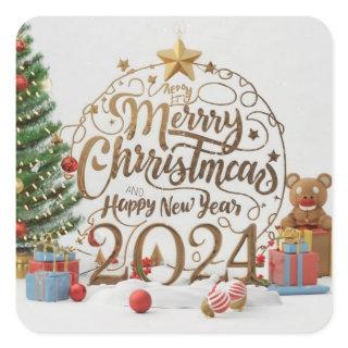 Christmas / new year 2024 square sticker