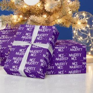 Christmas NICE NAUGHTY Text On Purple