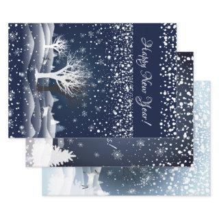 Christmas Night Fairy Tale. Fantasy Forest, Snow  Sheets