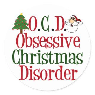 Christmas Obsession Classic Round Sticker