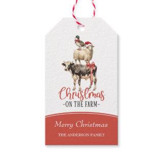 Christmas on the Farm Barnyard Animal Gift Tags