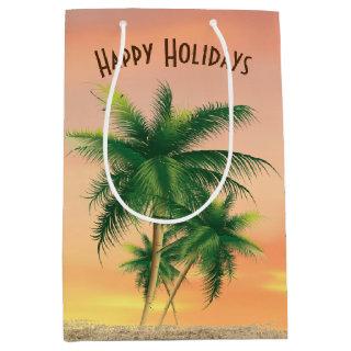 Christmas Palm Trees in Sand Medium Gift Bag