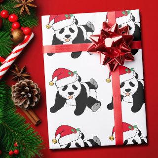 Christmas Panda Bear in Santa Hat