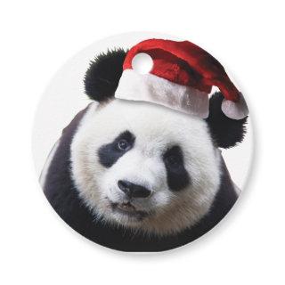 Christmas Panda with Santa Hat Favor Tags