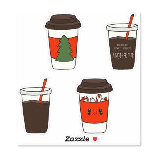Christmas Paper Coffee Cups Lids Sleeves Stirrers Sticker