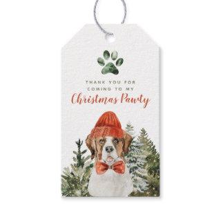 Christmas Pawty - Dog Party, St. Bernard Dog Santa Gift Tags
