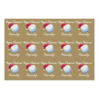 Christmas Personalized Golf Ball Sports Santa Wrap  Sheets
