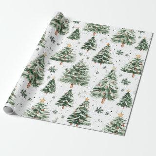 Christmas Pine Trees Whimsical Pattern