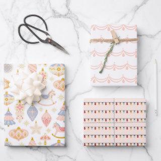 Christmas Pink Rocking Horse Bauble Light Pattern  Sheets