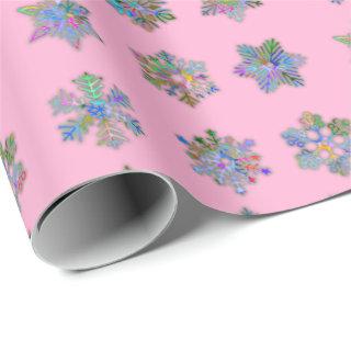 Christmas pink  snowflakes pattern