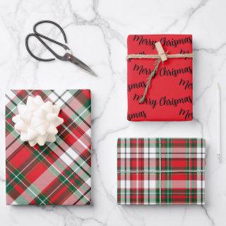 Christmas Plaid Bright with Merry Christmas  Sheets