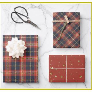 Christmas Plaids & Sparkle Gold Trim     Sheets