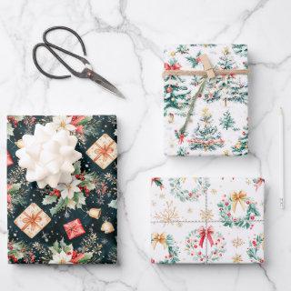 Christmas Poinsettias, Trees and Wreaths  Sheets