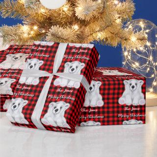 Christmas polar bear cub, white bear cub