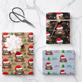 christmas poop emoji with santa hat