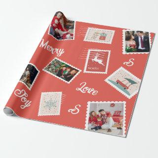 Christmas Post Stamp Custom Name And Photos