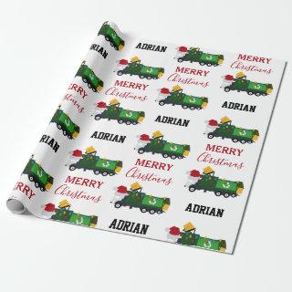 Christmas Recycling Garbage Truck Custom Name