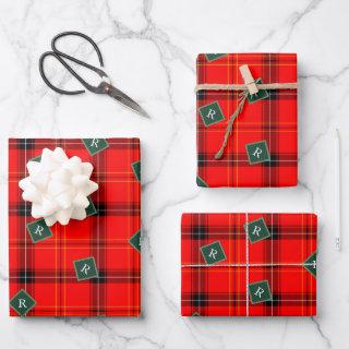 Christmas Red and Green Plaid Tartan Monogrammed  Sheets