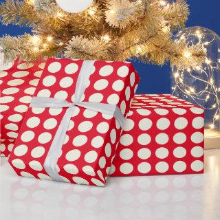 Christmas Red and White Geometric Dots Pattern