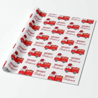 Christmas Red Fire Truck