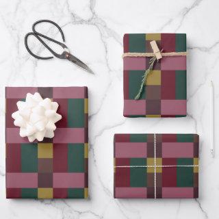 Christmas Red Green Gold Pink Brown Color Block  Sheets