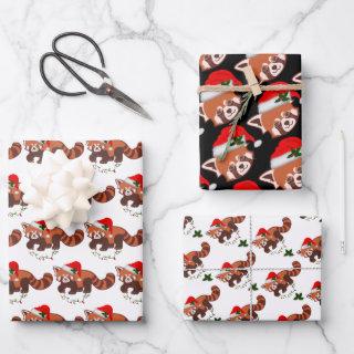 "Christmas Red Panda"  Sheet Set