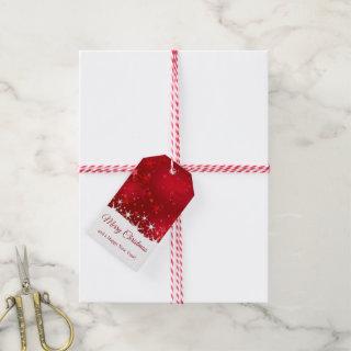 Christmas Red Winter Snowflakes Gift Tags