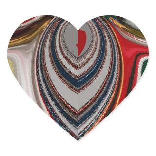 Christmas Retro Vintage Texture Abstract Art Print Heart Sticker